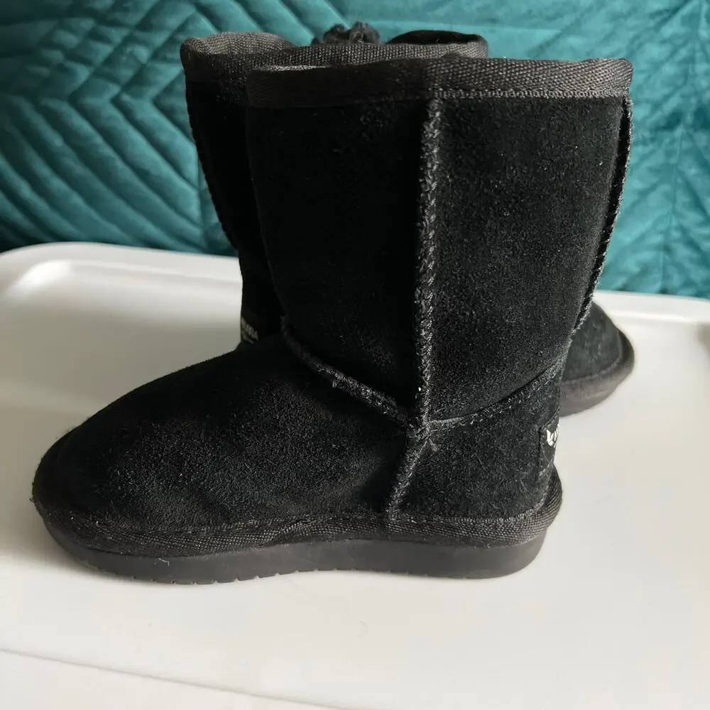 Koolaburra by Ugg Toddler Snow Boots | Girls Size US 7 | Black | Accent Bows